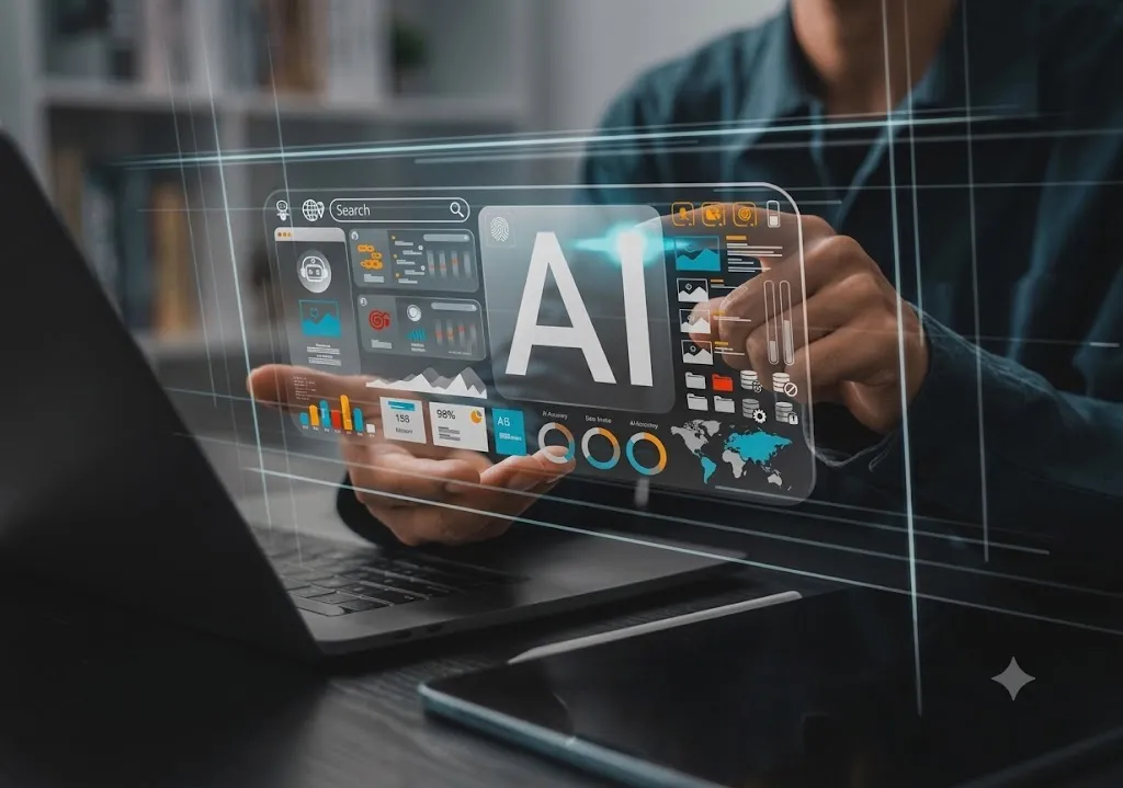 Custom AI agent development services — a working AI agent running on a business's live data and dashboards